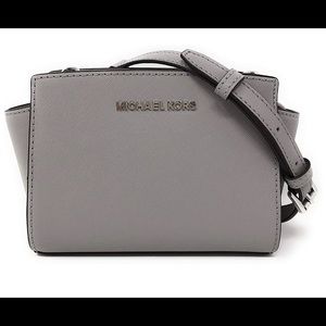 Mini Selma Michael Kors purse ash grey silver hw